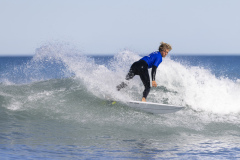 Keo Morrison during the 2025 Connect Group SISA Kaikoura Grom Comp held at a surf break near Kaikoura, New Zealand. Photo: Derek Morrison