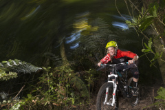 Gabby Molloy rides the mountain bike trail network in the Whakarewarewa Forest, Rotorua, New Zealand.