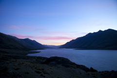 Sunset at the North Mavora Lake, Southland, New Zealand.